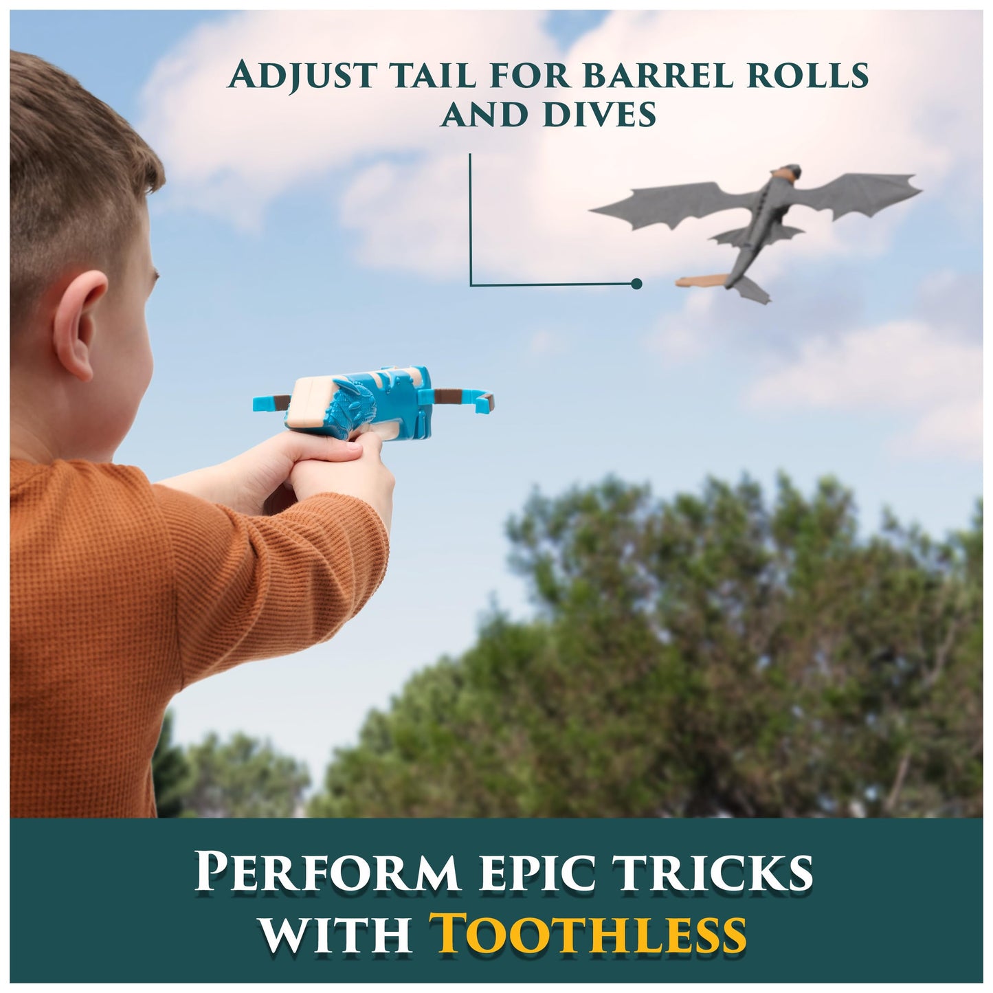 DreamWorks Dragons How to Train Your Dragon – Crossbow Launch Toothless Flying Stunt Glider, Kids Toy for Boys & Girls Ages 4+ (Amazon Exclusive)