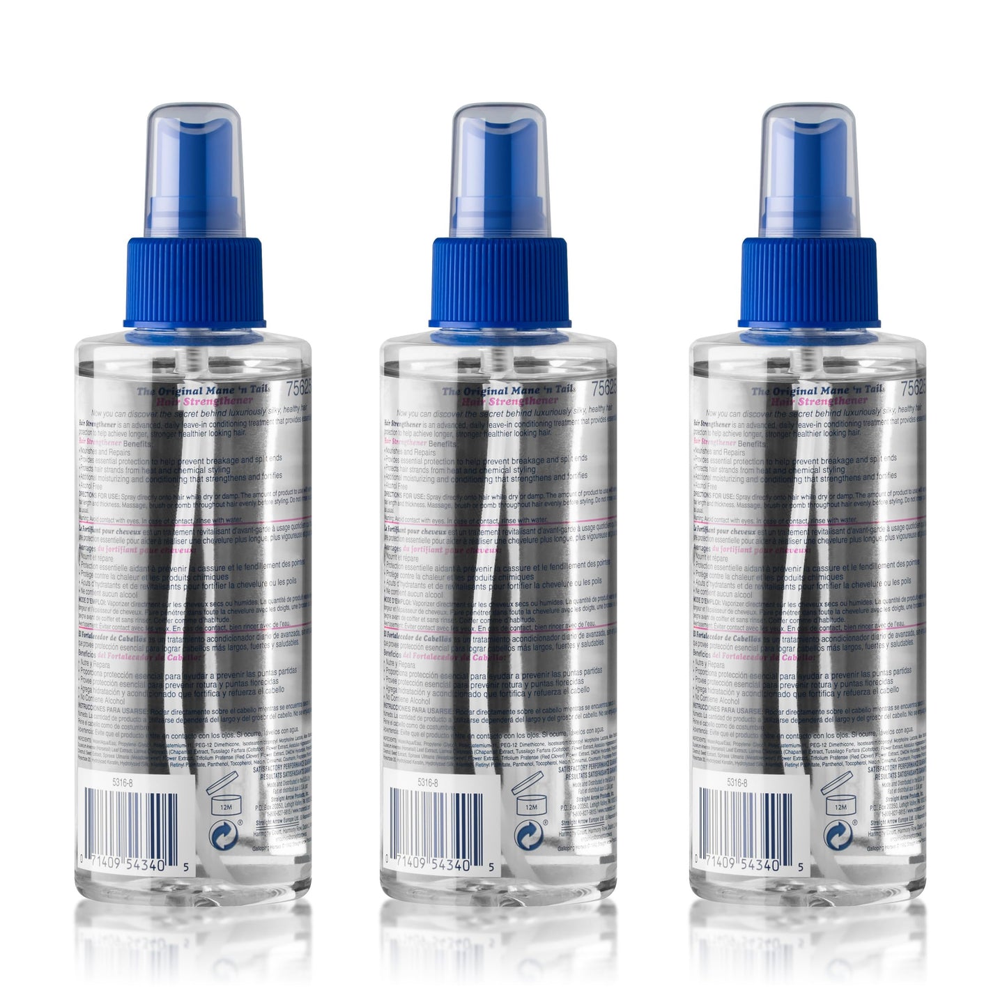 Mane 'n Tail Hair Strengthener 6oz 3 Pack - Daily Leave-In Conditioning Spray for Stronger, Healthier Hair - Fortifies, Nourishes & Protects from Heat