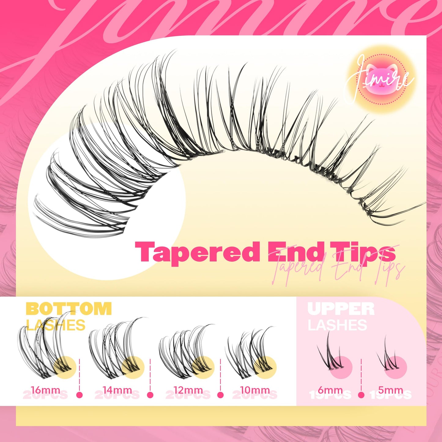 Venus Lash Clusters Kit with Bottom Lashes Natural Look Wispy 10-16MM Lash Extension Kit with Lash Bond and Seal, Remover, Tweezers D Curl Cluster Beauty and Personal Care JIMIRE