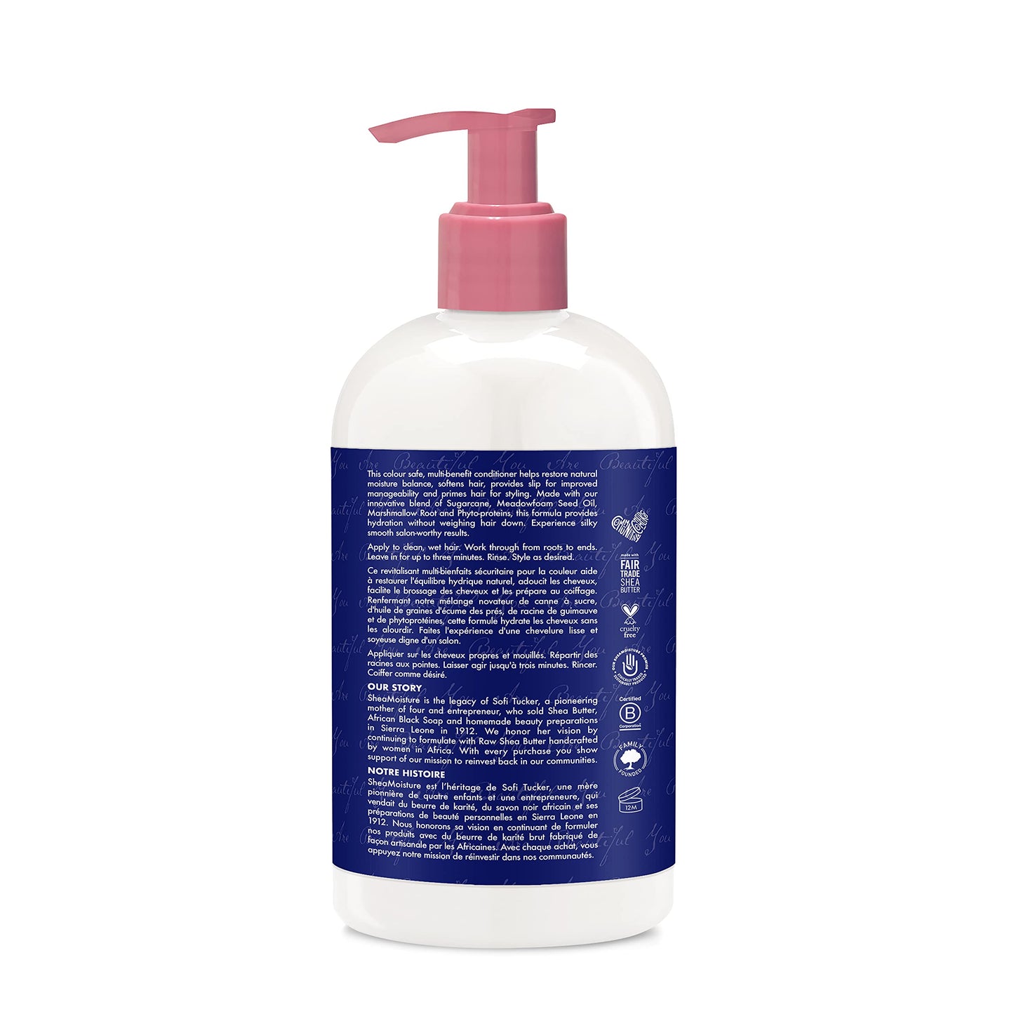SheaMoisture Silicone Free Conditioner for Dry Hair, Sugarcane and Meadowfoam, Sulfate Free Conditioner, 13 Oz