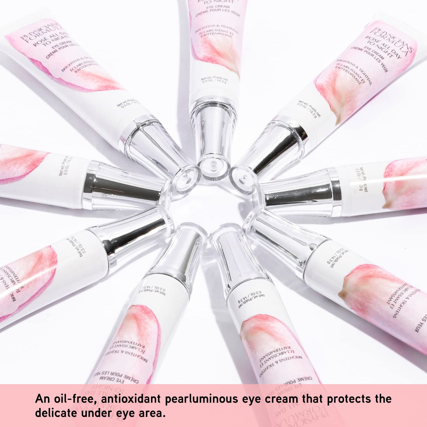 Physicians Formula Rosé All Day To Night Eye Cream, Dark Circles, Puffiness, Bags Under Eyes, Wrinkles | Dermatologist Tested, Clinicially Tested