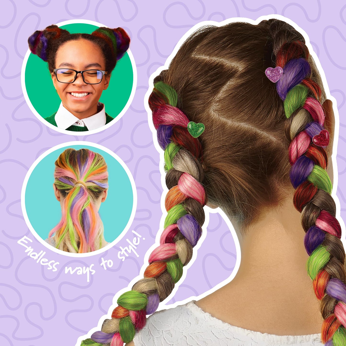 Fashion Angels Hair Chox Set, Temporary Hair Color for Kids- Safe and Washable Hair Chalk