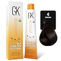 GK HAIR Color Cream 4.0 Natural Brown - 100% Grey Coverage | Semi, Demi or Permanent Results | 8-10 Vol Semi | 20-30-40 Vol Permanent - Salon Quality