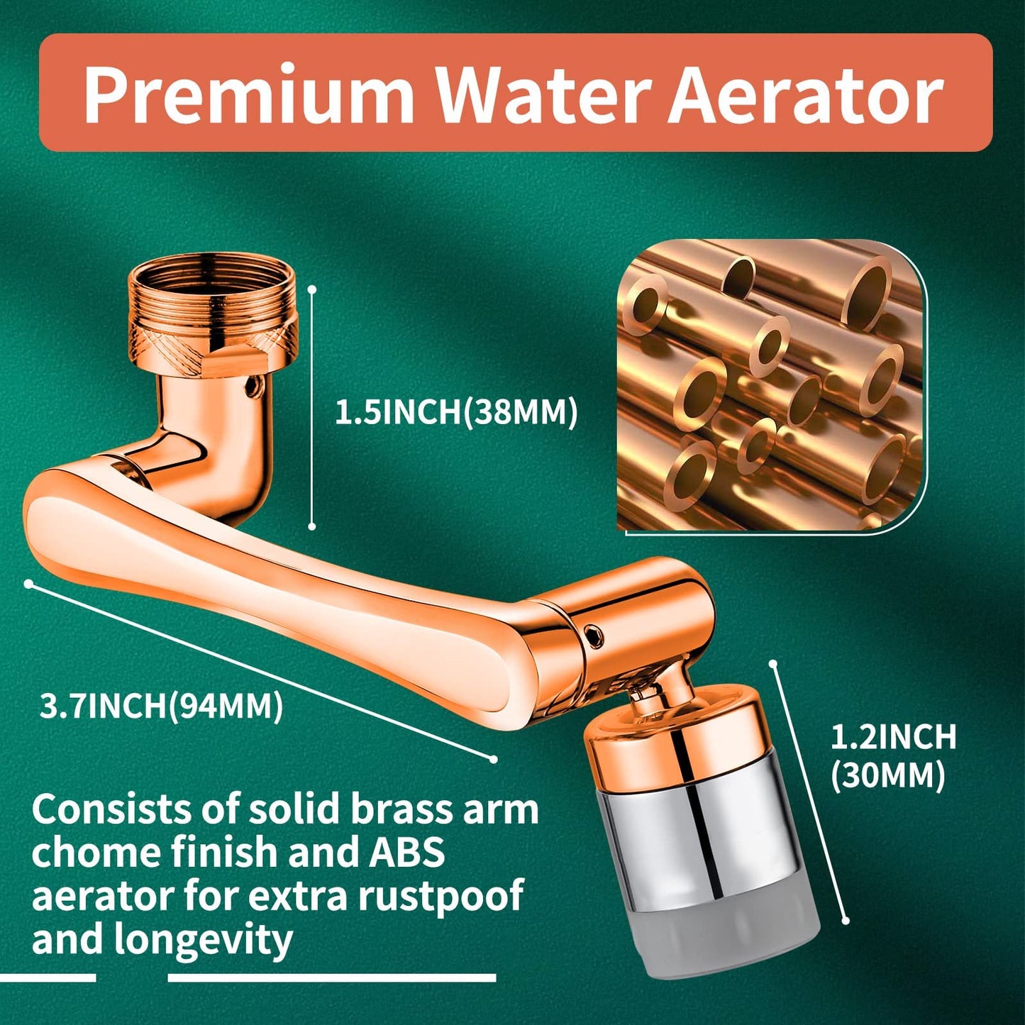 CECEFIN 1080° Swivel Faucet Extender – 2-Mode Rotatable Spray for Kitchen & Bathroom, Wash Hands, Hair, Face with Ease