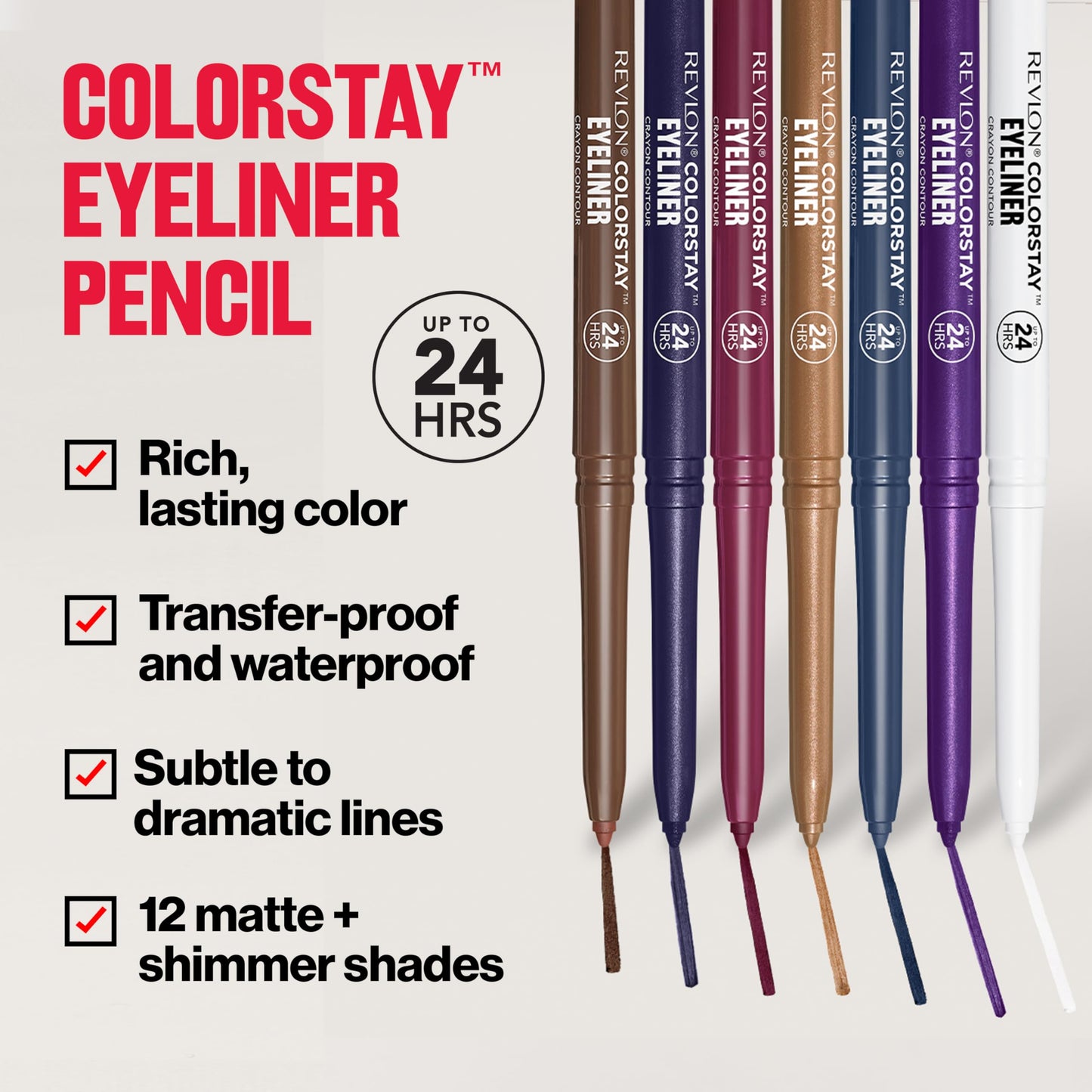 Revlon ColorStay Pencil Waterproof Eyeliner, Smudge-Proof, Eye Makeup with Built-In Sharpener, Stocking Stuffer for Women, 206 Jade, 0.01 oz