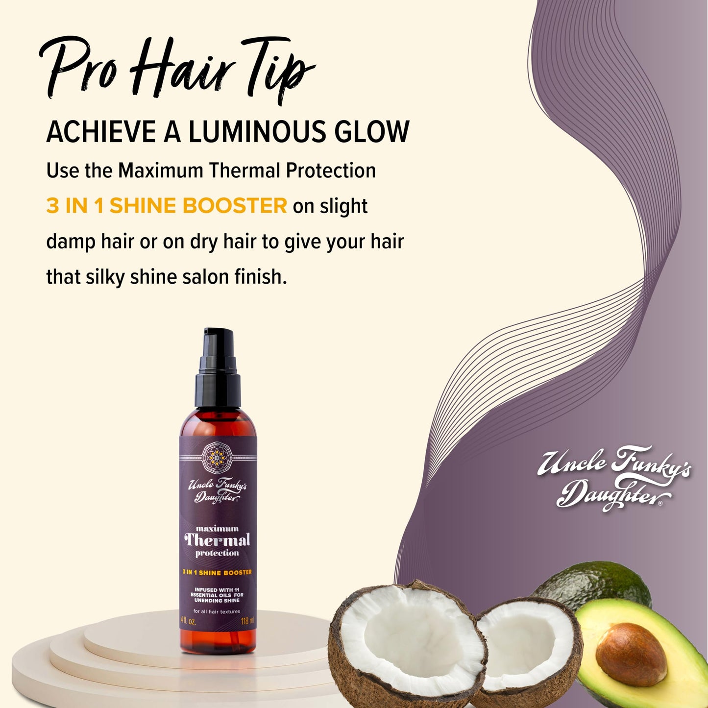 Uncle Funky's Daughter Maximum Thermal Protection 3 In 1 Shine Booster