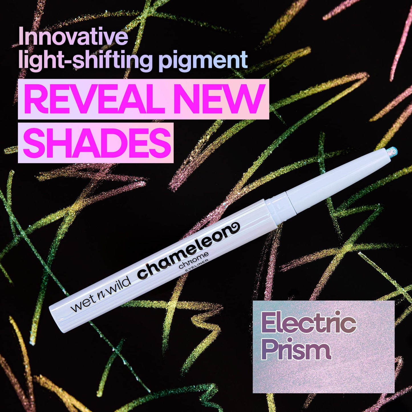 wet n wild Chameleon Chrome Eyeliner, Waterproof and Smudge-Proof, Multichrome Color Shift, Long-Lasting 18-Hour Wear, Cruelty-Free & Vegan - Electric
