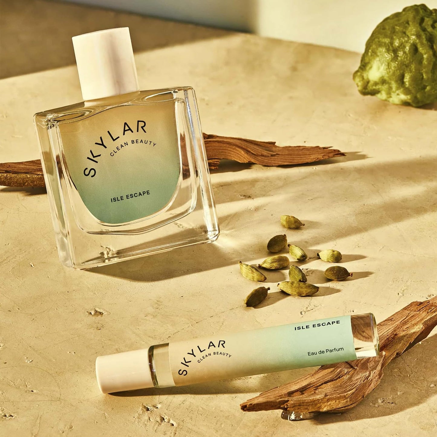 Skylar Isle Escape Eau de Parfum 0.33oz – Clean, Hypoallergenic Vegan Perfume for Women & Men, Fresh Scent with Bergamot, Cardamom & Sandalwood