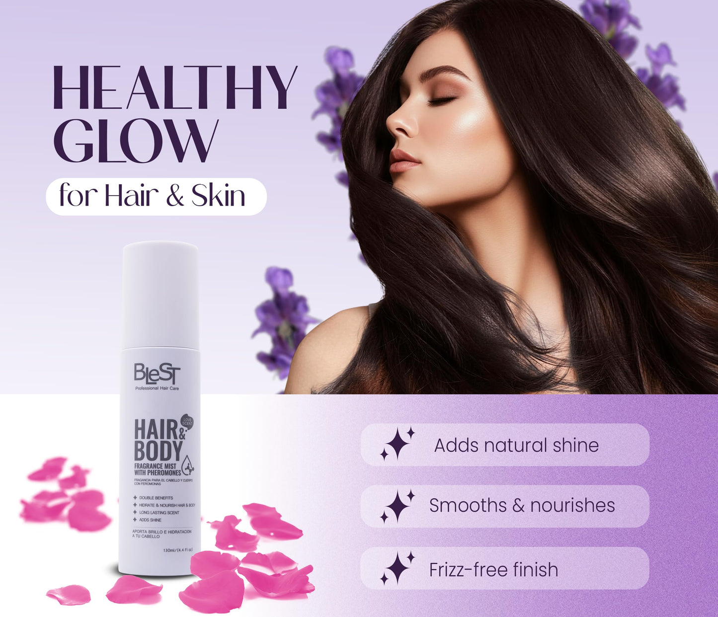 BLEST PROFESSIONAL Hair & Body Mist with Pheromone-Inspired Scent - Dual-Use Hydrating Spray for Skin and Hair - Lightweight, Silicone-Free Fragrance
