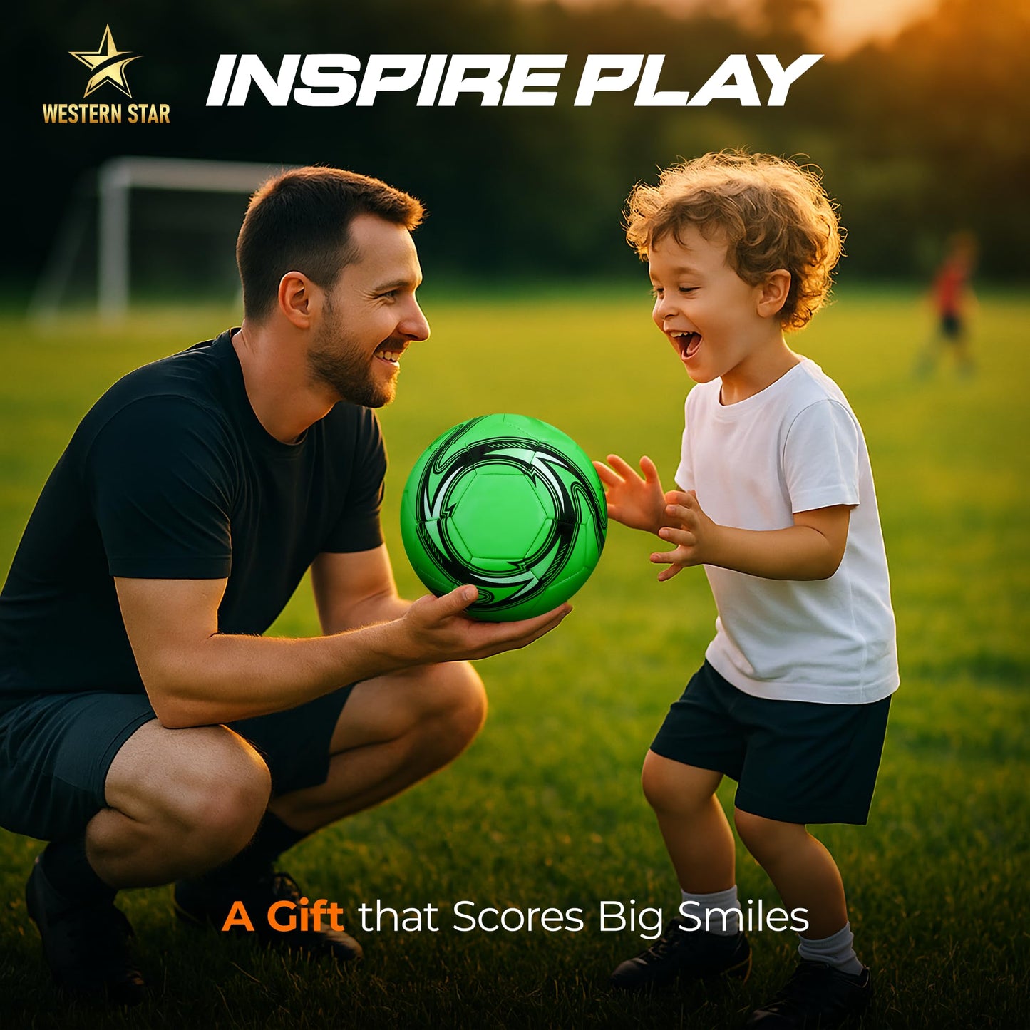 Western Star Soccer Ball Size 4- Official Match Weight - 5 Colors - Youth & Adult Soccer Players - Helix Design - Long-Lasting Construction…