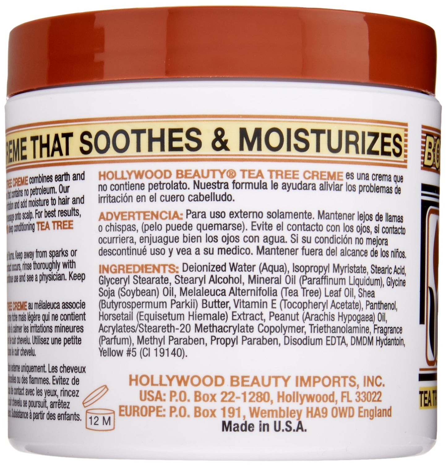 Hollywood Beauty Tea Tree Creme Hair and Scalp Conditioner, White , 10.5 Ounce