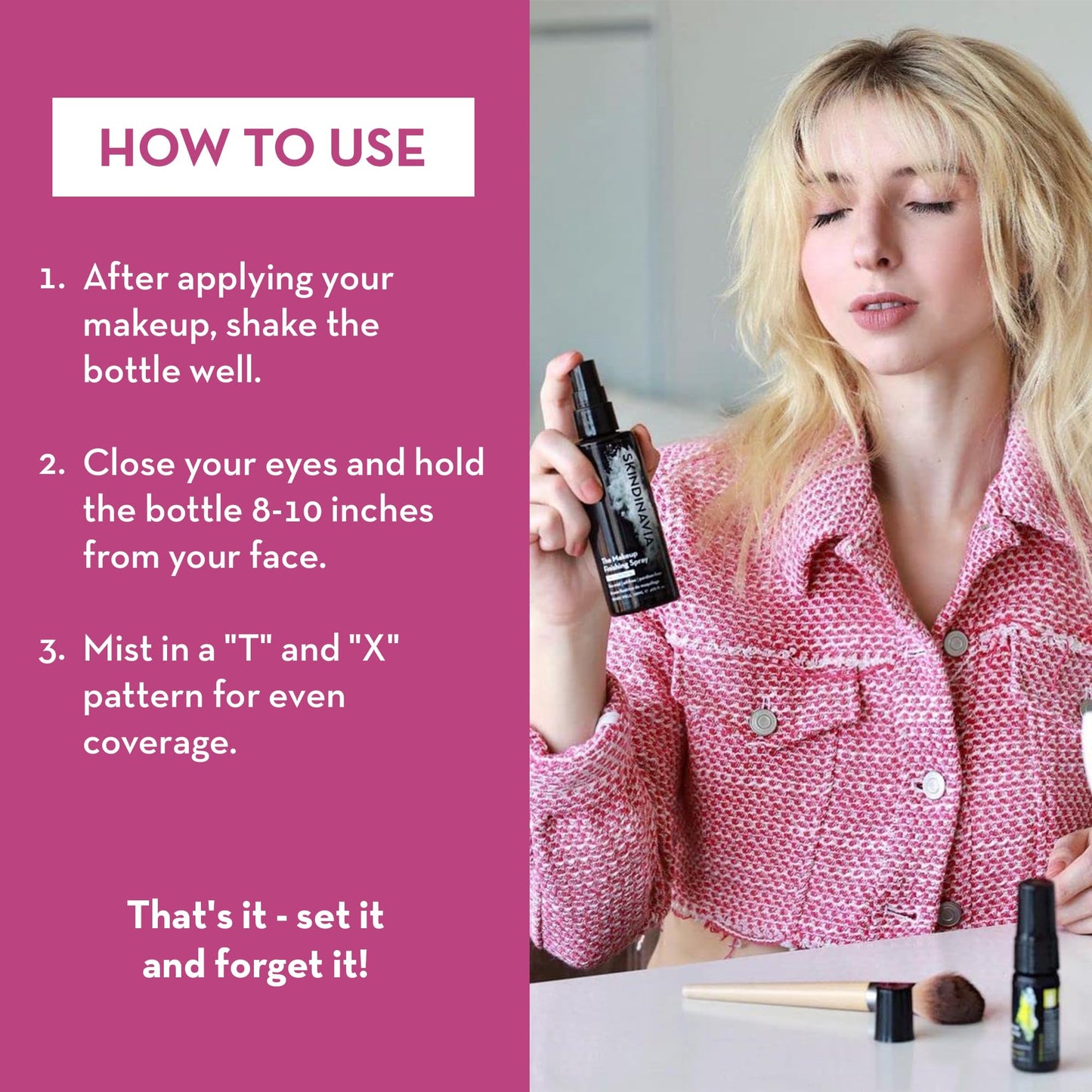 Skindinavia The Makeup Finishing Spray, Classic Makeup Setting Spray, All-Day Wear, Long-Lasting Up to 16+ Hours, Heat-Resistant & Waterproof, Cooling