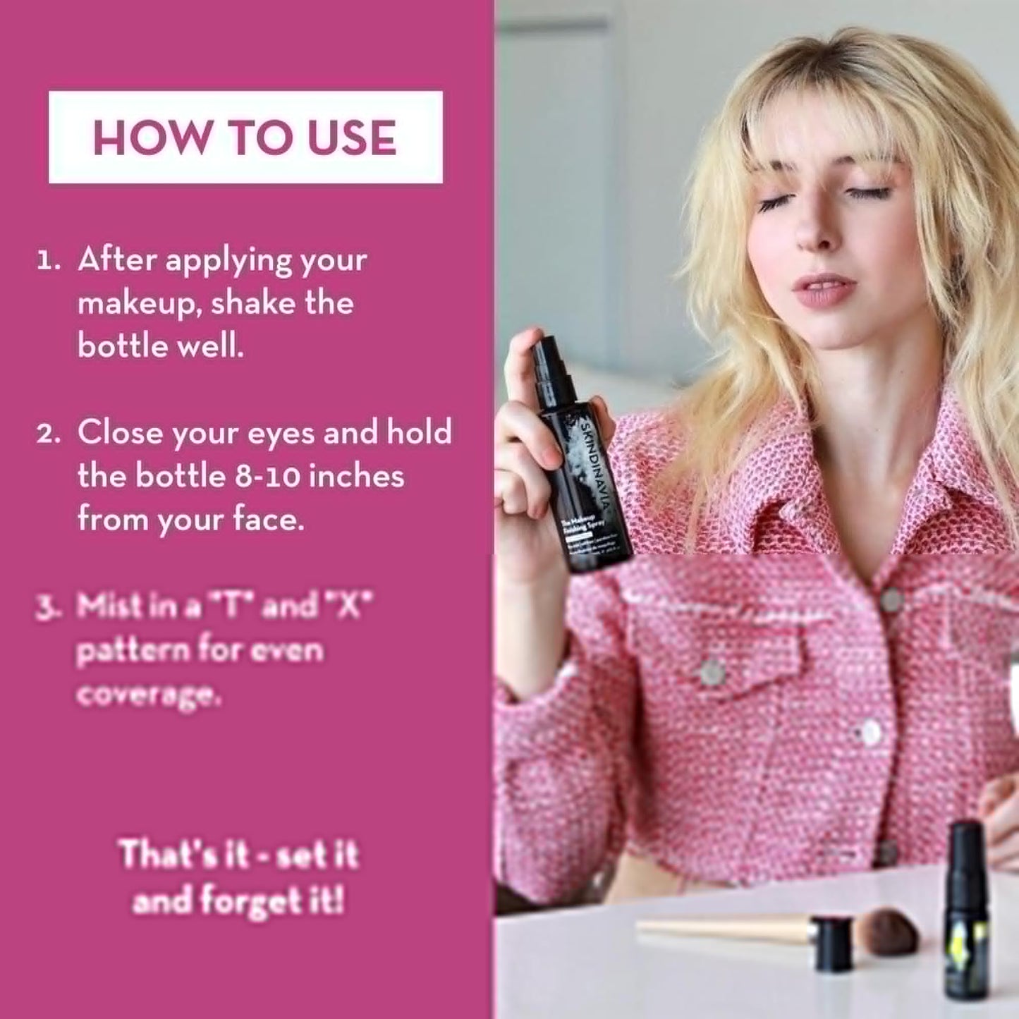 Skindinavia The Makeup Finishing Spray, Bridal Makeup Setting Spray, All-Day Wear, Long-Lasting Up to 16+ Hours, Heat-Resistant & Waterproof, Wedding