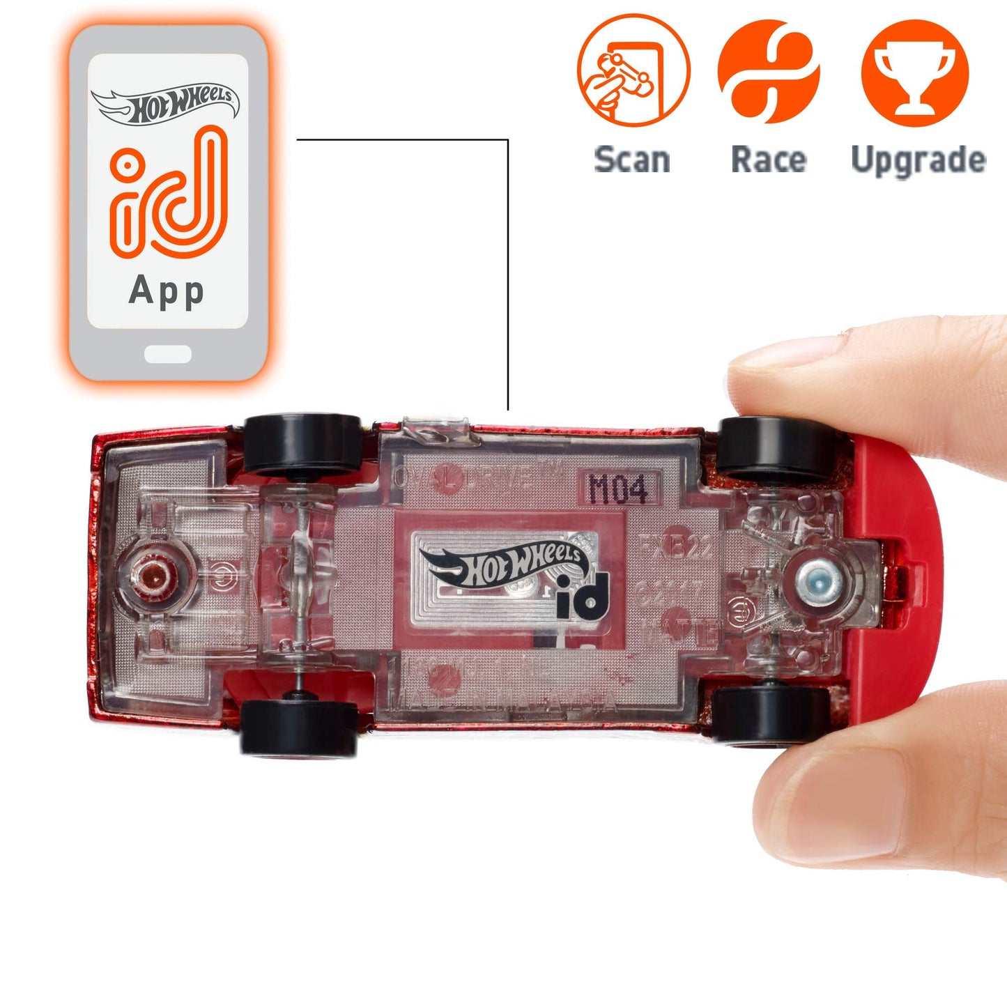Hot Wheels id Vehicle Oval Drive with Embedded NFC Chip, Uniquely Identifiable, 1:64 Scale, for Kids Ages 8 Years and Older