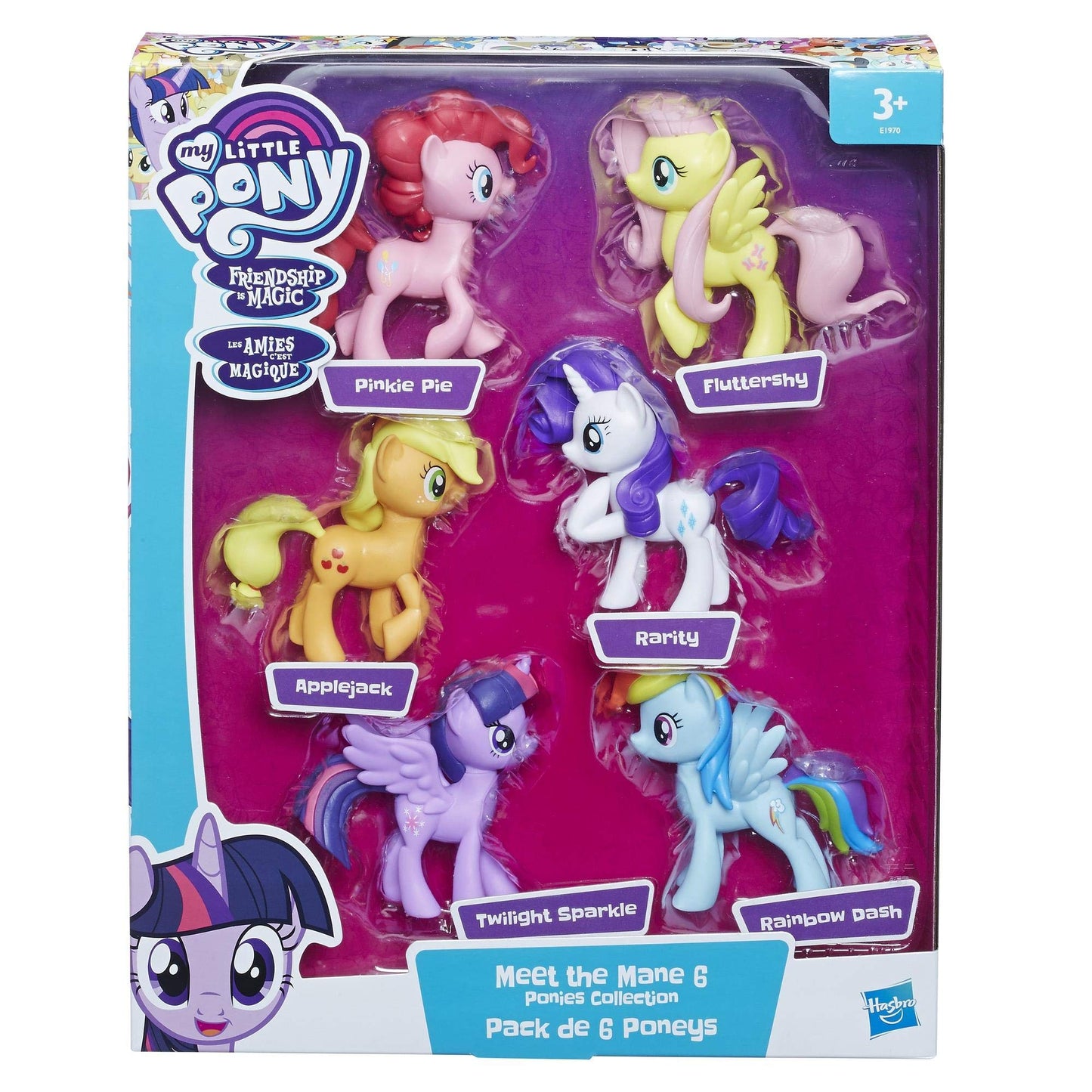 My Little Pony Friendship is Magic Meet the Mane 6 Collection – 6 Pony Figures Including Twilight Sparkle, Kids Ages 3+, Amazon Exclusive