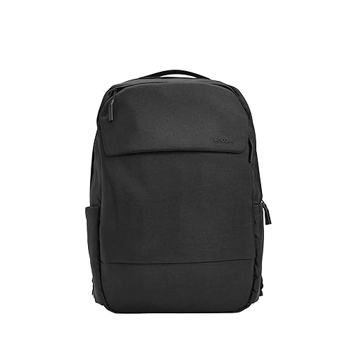 Incase Crosstown Backpack - 20L Everyday Laptop Backpack for Work, Travel - 16" Faux Fur Laptop Sleeve, External Front Pocket, Water Bottle Pockets, Travel Pass Through - Black