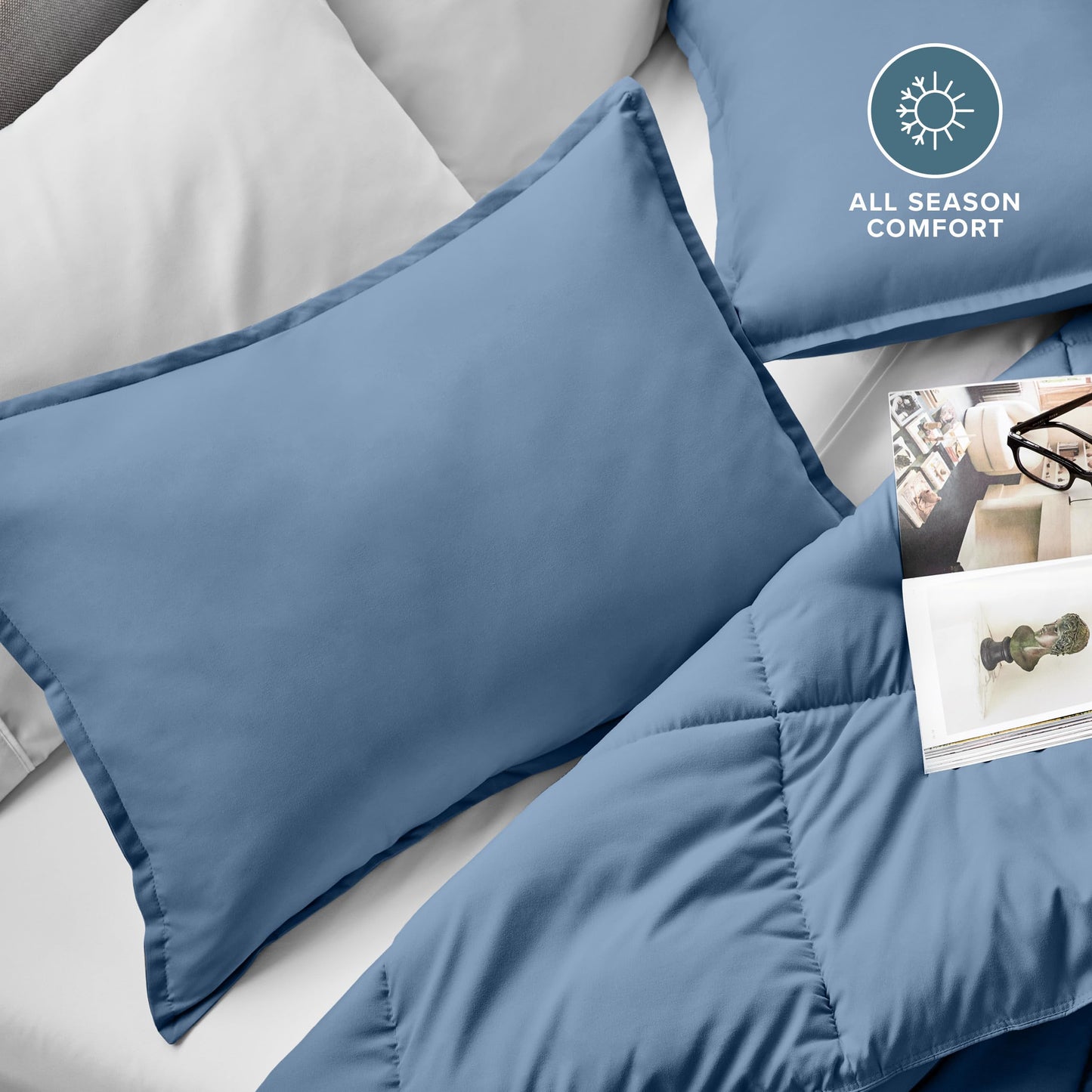 Bare Home Queen Pillow Sham Covers - Set of 2 - Premium 1800 Ultra-Soft Microfiber - Double Brushed - Bed Pillow Shams - Pillows Not Included (Set of