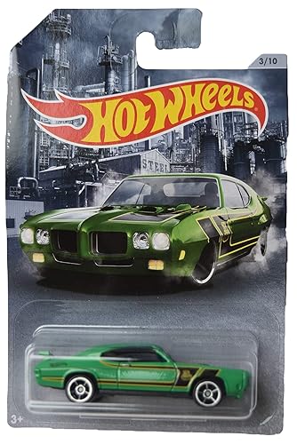 Hot Wheels '70 Pontiac GTO Judge 3/10, Green Car, Die-Cast, Unisex Children (3-6 Years)
