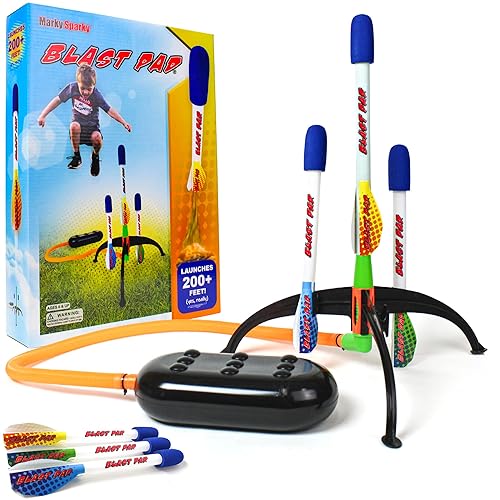 Marky Sparky Blast Pad Rocket Launcher - Designed in USA - Highest Flying Rocket - Super Durable Rockets and Stomp Pad Launcher - Top Outdoor Toys…