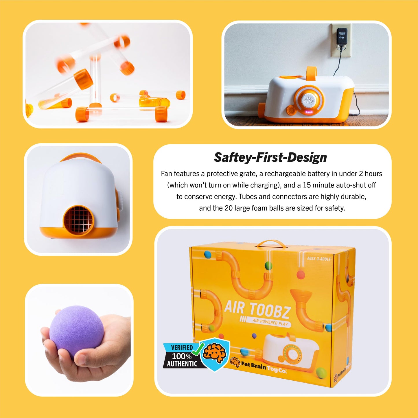 Fat Brain Toys Air Toobz, Air-Powered STEM Building Toys for Kids & Teens, Kids Building Toys, STEM Toys for 3+ Year Old