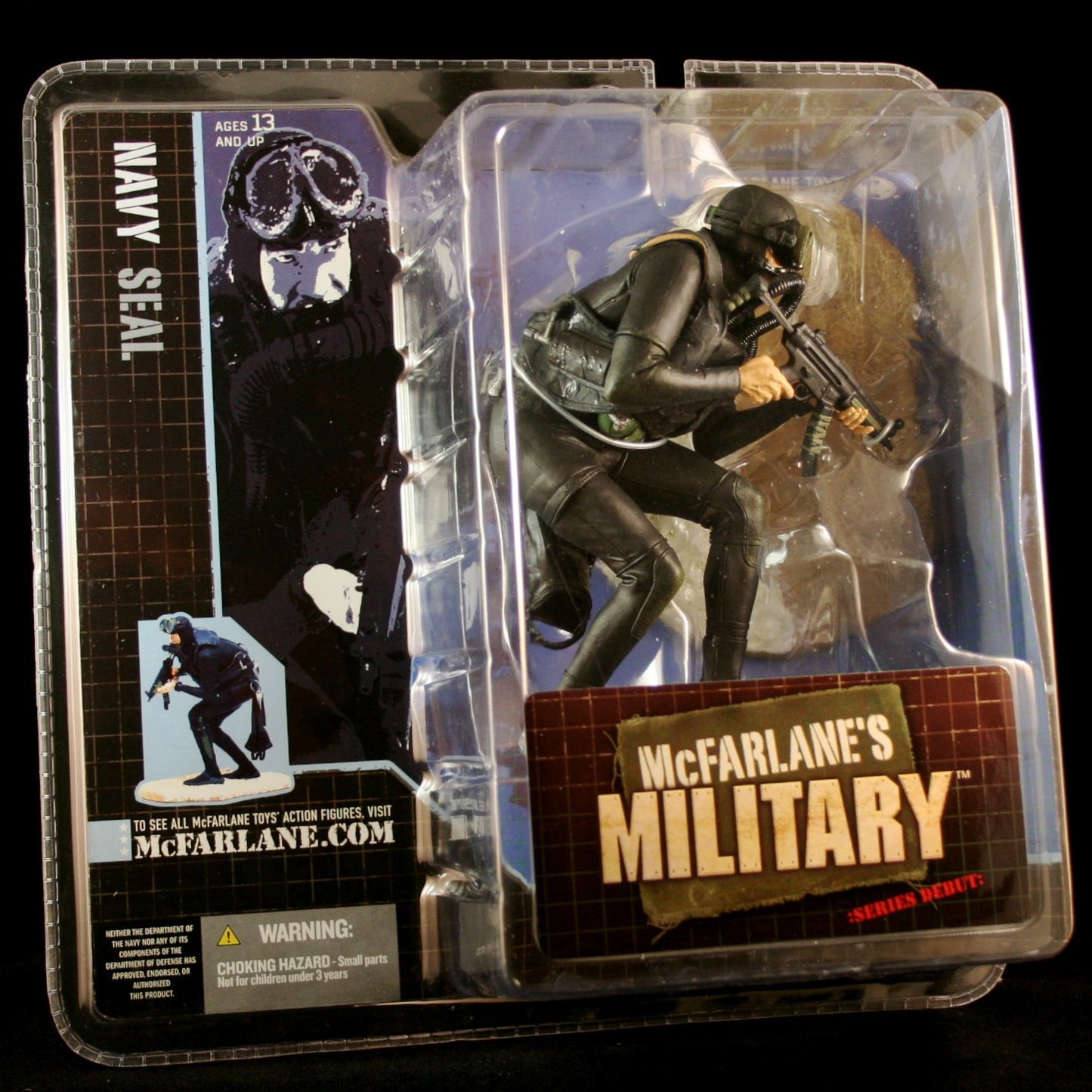 McFarlanes Military NAVY SEAL CAUCASIAN VARIATION Series 1 Action Figure & Display Base