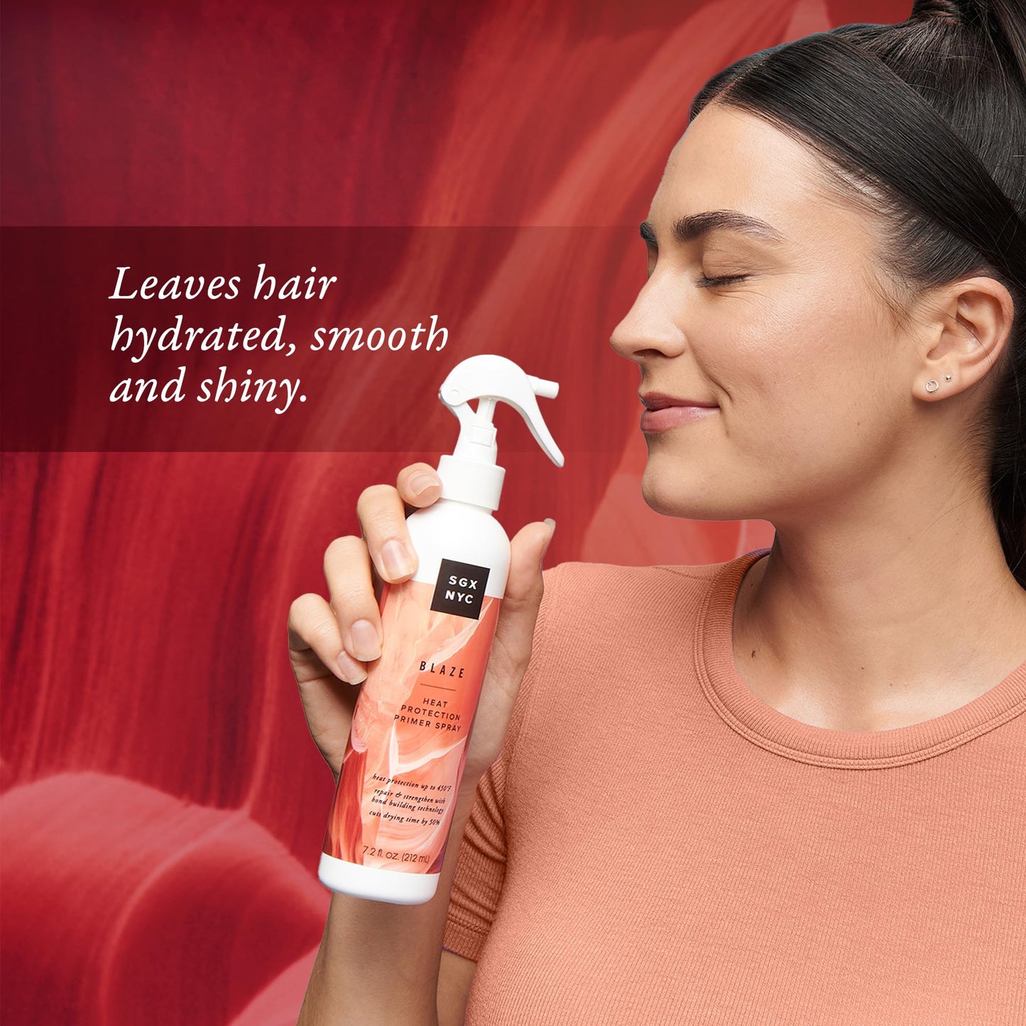 SGX NYC Blaze Heat Protection Primer Spray - Leave-In Heat Protection Spray for Hair - Infused with Ceramides - Revitalizes Damaged Hair - 4 pc