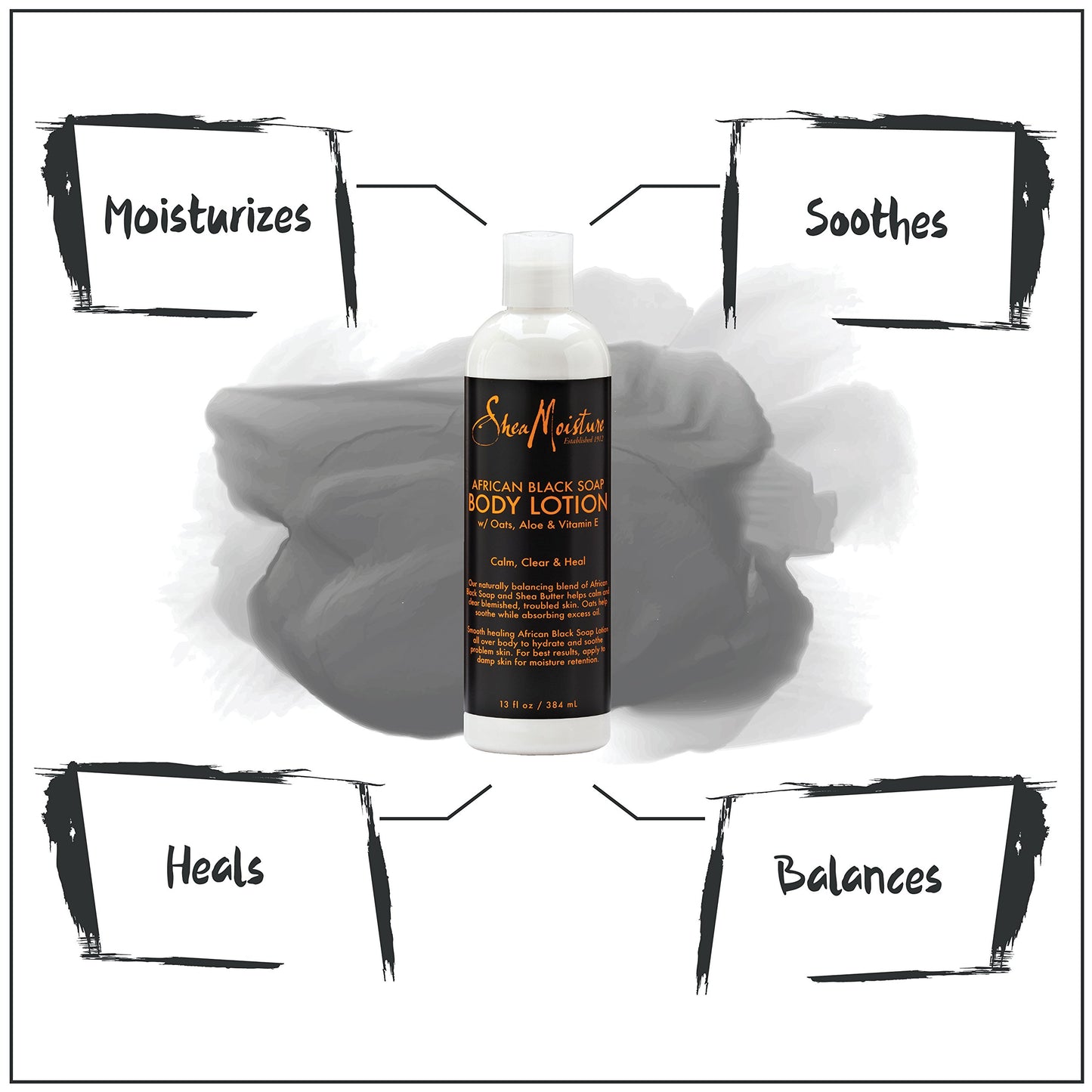 Sheamoisture Soothing Body Lotion for Troubled Skin African Black Soap Lotion with Shea Butter 13 oz
