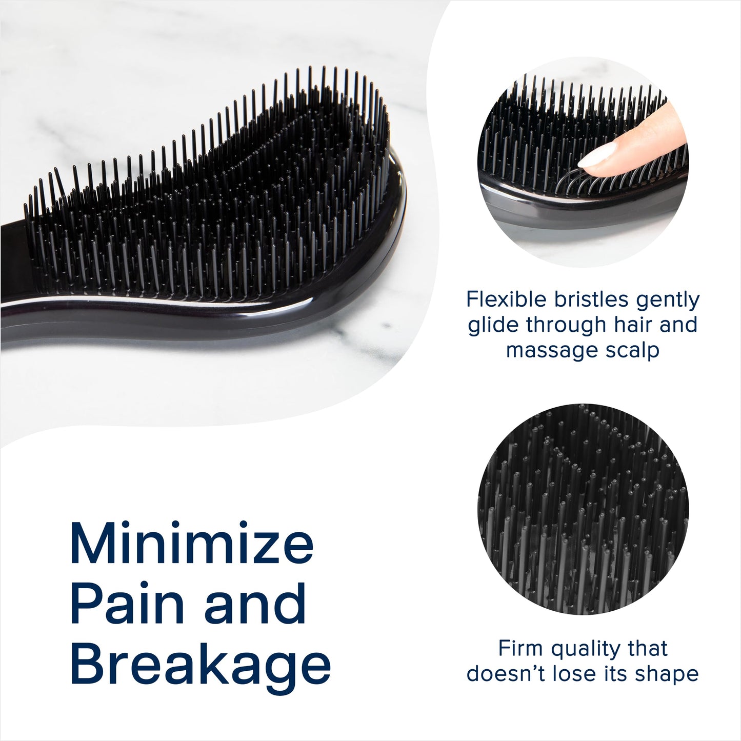 Crave Naturals Glide Thru Detangling Brush, Detangler Brush for Curly, Straight, Wet and Dry Hair Comb for Adults and Kids, Hair Accessories