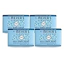 MRS. MEYER'S CLEAN DAY Bar Soap, Use as Body Wash or Hand Soap, Made with Essential Oils, Rain Water, 5.3 oz, 4 Bars