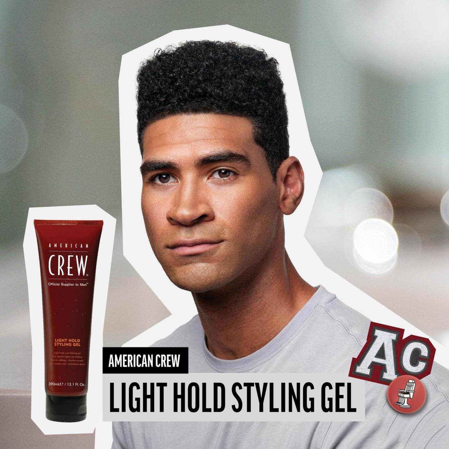 American Crew Men's Hair Gel, Light Hold with Low Shine, Styling Product Gift for Him, 8.4 Fl Oz