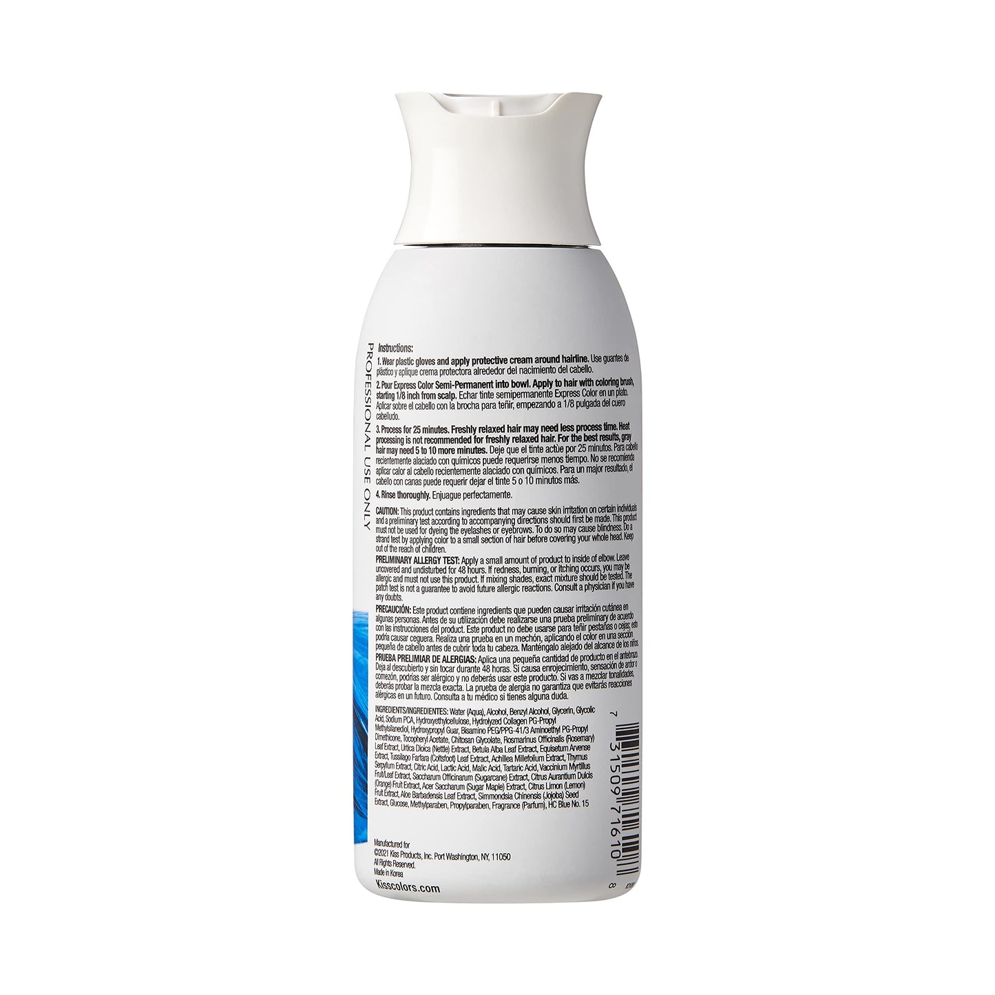 Kiss Express Semi-Permanent Hair Color - Vivid, Highly Pigmented Dye for Vibrant Hair, Gentle Formula, Gray Coverage, pH Balanced,23 Intermixable