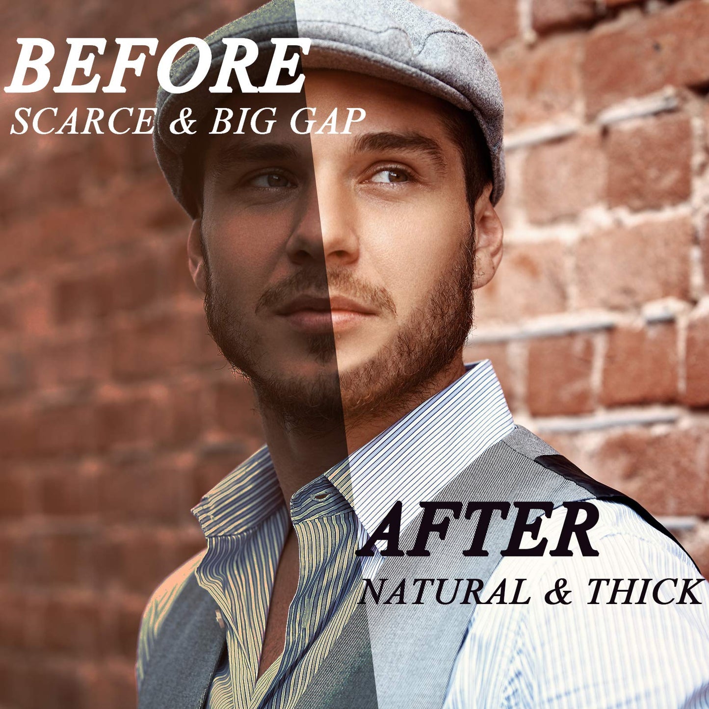 Beard Pencil Filler for Men - Water Resistant, Sweat Proof, Long Lasting & Natural Finish Barber Pencil, Mustache Repair Shape, Two Replacement Tips