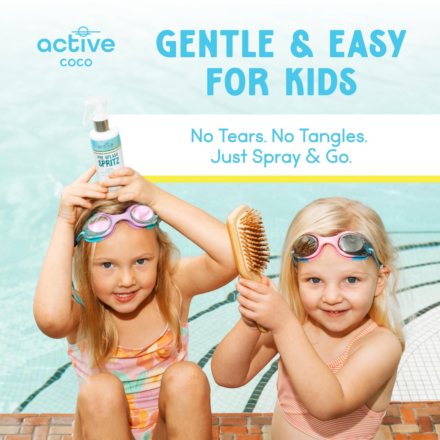 Active COCO Pre Swim Hair Protection Spray - Chlorine, Salt Water & Sauna Defense for Swimmers - Coconut Oil, Jojoba & Aloe Leave-In Conditioner Beauty and Personal Care Active COCO