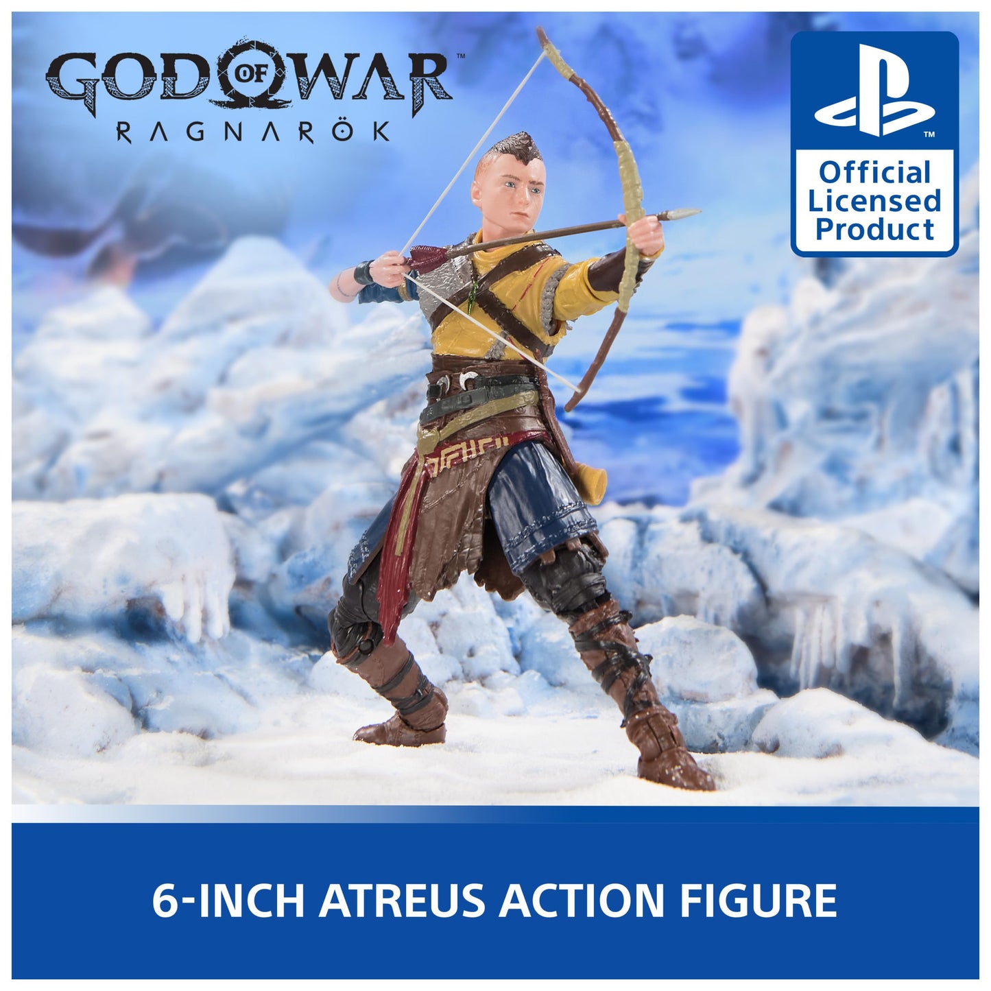 PlayStation God of War Ragnarok, 6” Atreus Action Figure with 4 Accessories, The Shapes Collection, for PS5 Fans & Collectors Ages 17+