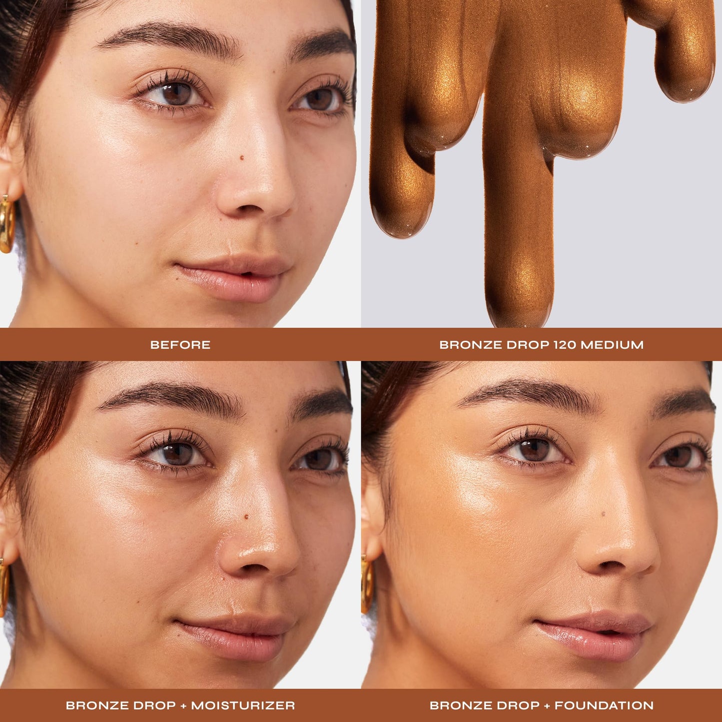 Milani Bronzer- Sun Kiss Bronzing Drops, Conceal + Perfect Liquid Bronzer for Sheer, Weightless Coverage & Hydration enriched with Peptides