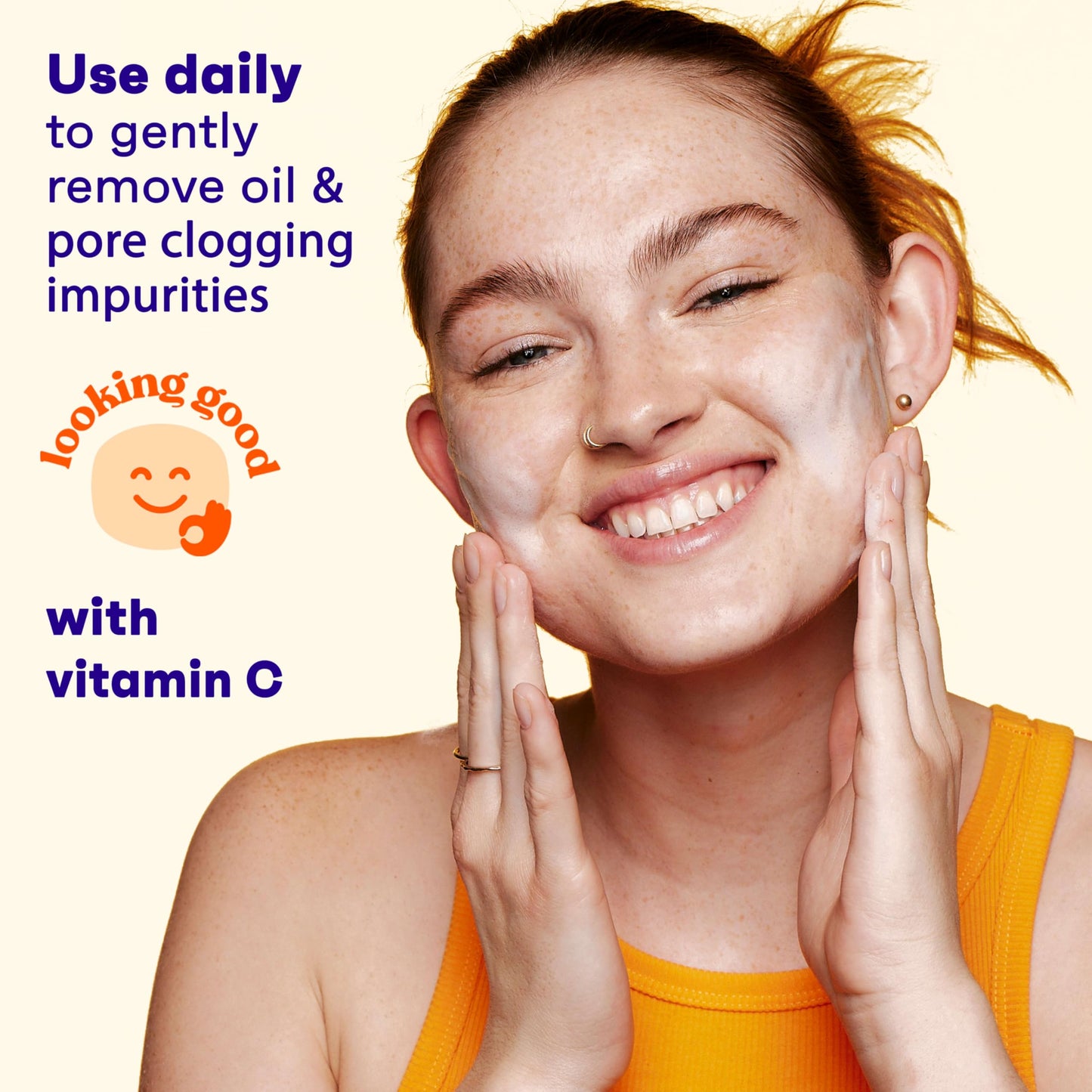 Clean & Clear Morning Burst Oil-Free Facial Cleanser with Vitamin C & BHA, Daily Nourishing Face Wash Gently Cleanses to Remove Oil & Pore Clogging