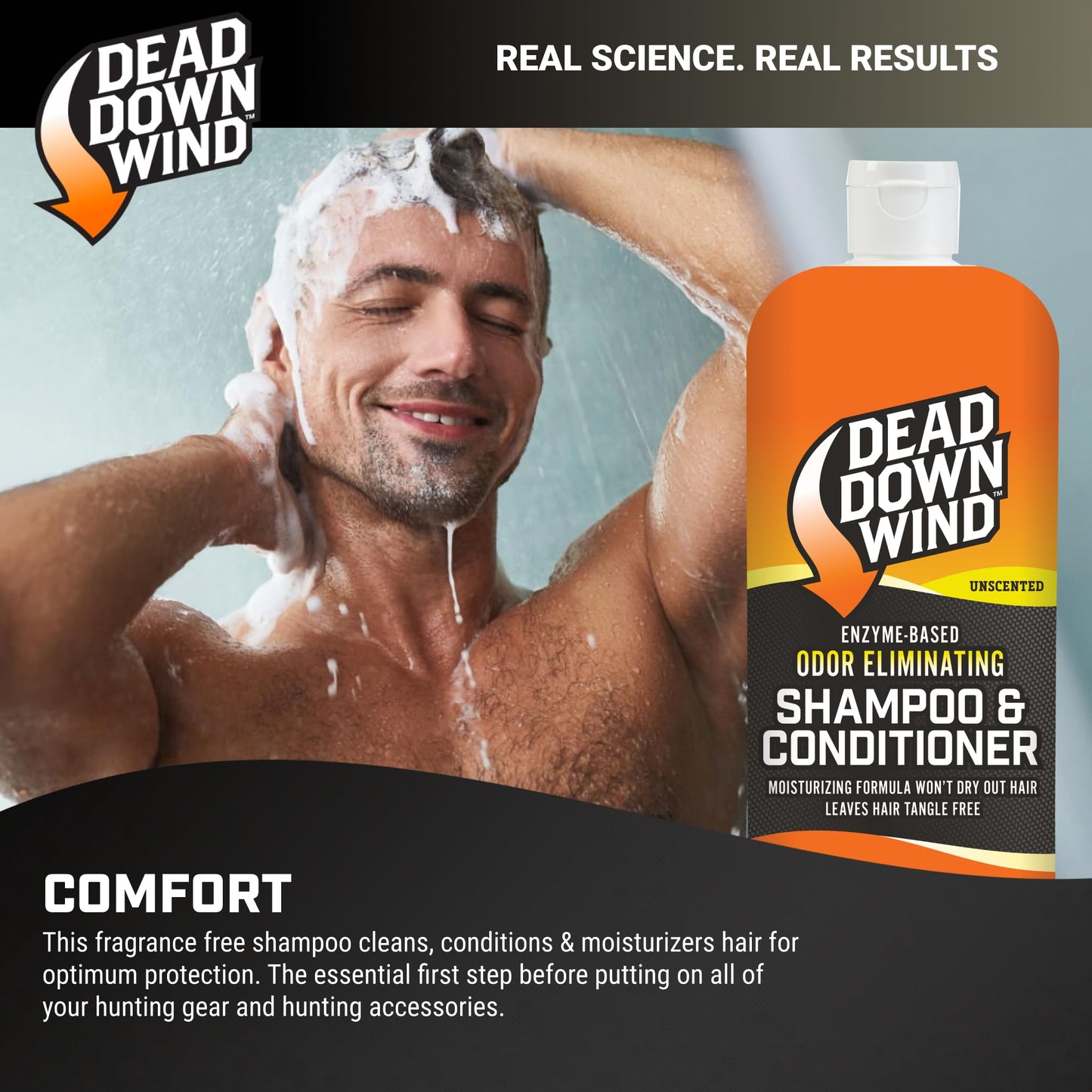 Dead Down Wind Shampoo & Conditioner | 12 oz Bottle | Odor Eliminator, Hunting Accessories | Gentle Shampoo & Conditioner for Hunting | Safe