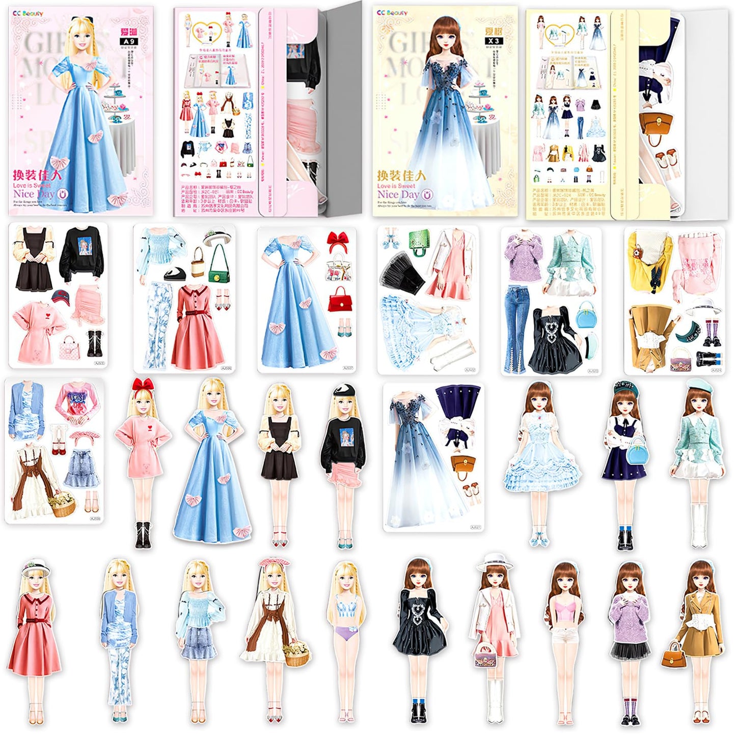 JHGCVX Magnetic Dress Up Paper Dolls for Girls Ages 4-7, Pretty Princess Game Paper Dolls Dress Up Toys, Creating Imaginative Birthday Gifts