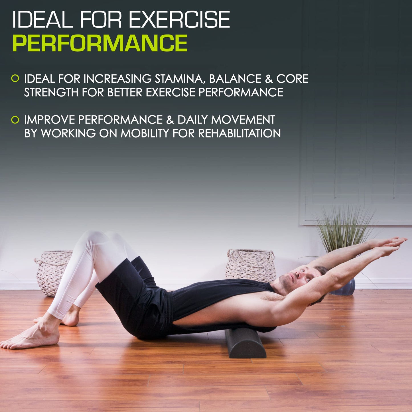 ProsourceFit High Density Foam Rollers 18 - inches long. Firm Full Body Athletic Massager for Back Stretching, Yoga, Pilates, Post Workout Trigger…