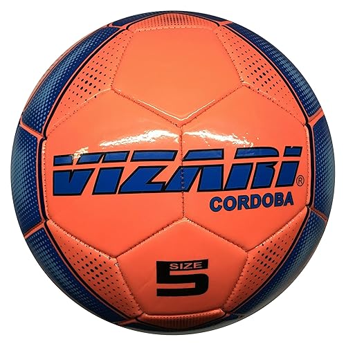 Vizari Cordoba Soccer Balls for Youth, Adult, Kids - Sizes 3, 4, 5 - Red, Orange, Blue, Pink & Yellow (Pack of 1, 6, 12)
