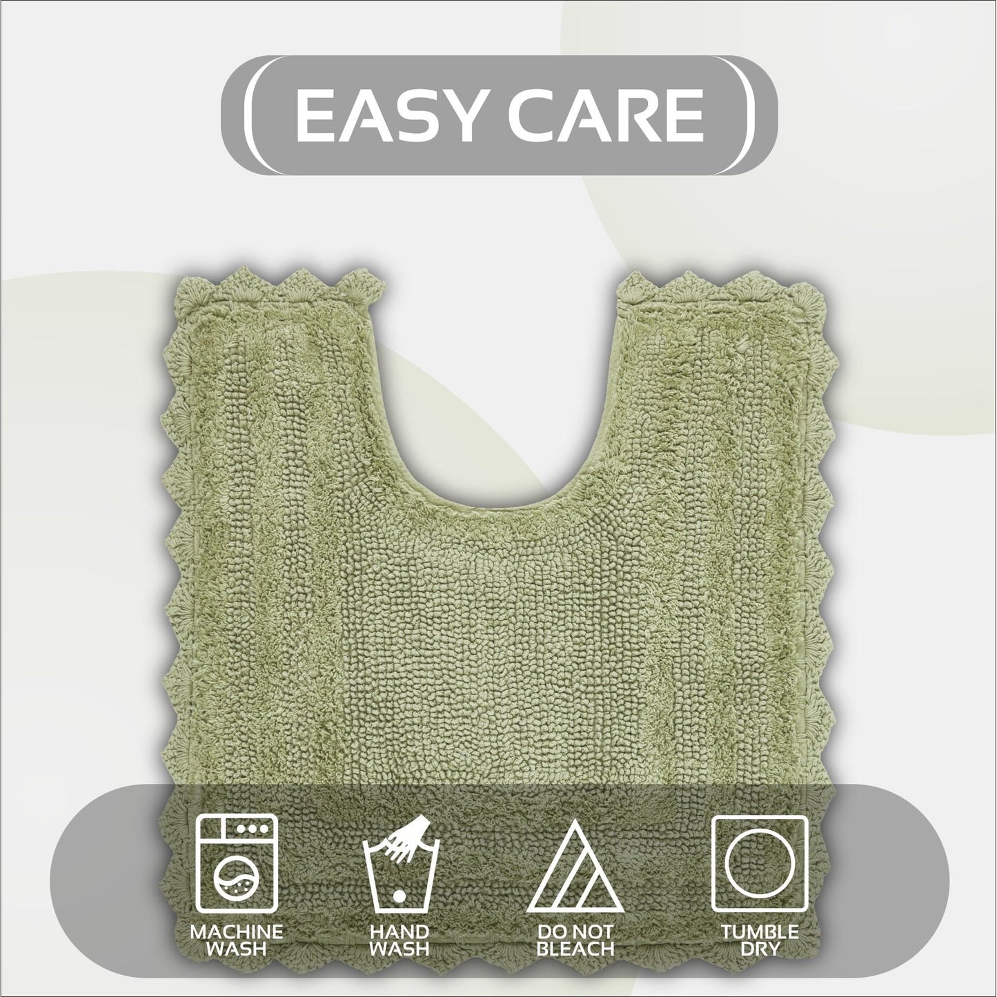 Better Trends Toilet Rugs U Shaped Lilly Crochet Rug 20" x 20" Contour 100% Cotton Soft Water Absorbent Washable Reversible for Bathroom Floor Decor…