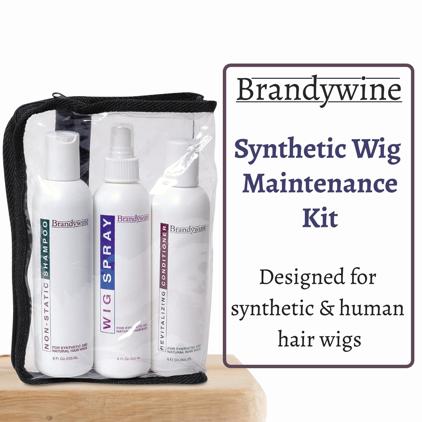 Gentle Wig Care Set, Non-static Shampoo, Wig Conditioner & Hair Spray For Synthetic & Natural Hair Wigs, Value Pack