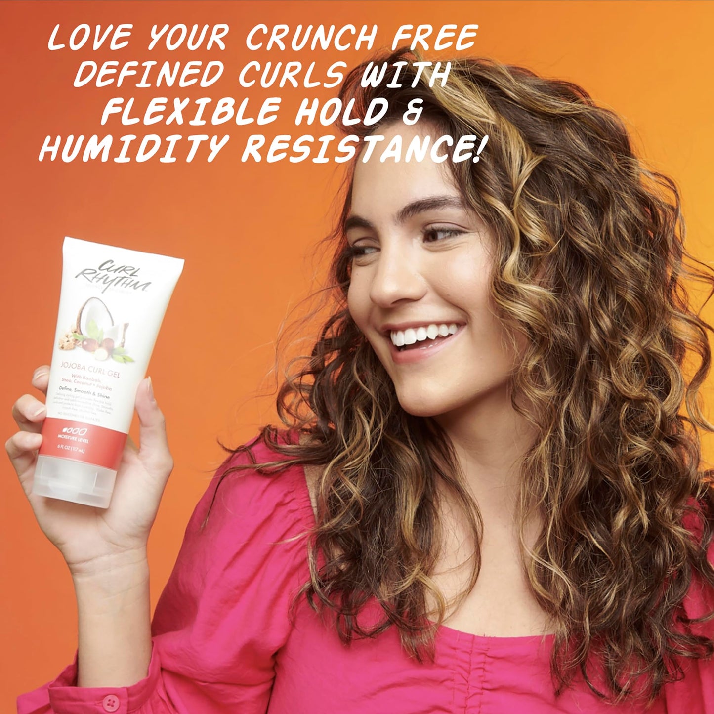 Curl Rhythm Jojoba Curl Gel - Hair Defining Gel for Bouncy, Nourished Curls - Curly Hair Styling Gel with Shea and Coconut - Sulfate Free - 6 Fl Oz (3