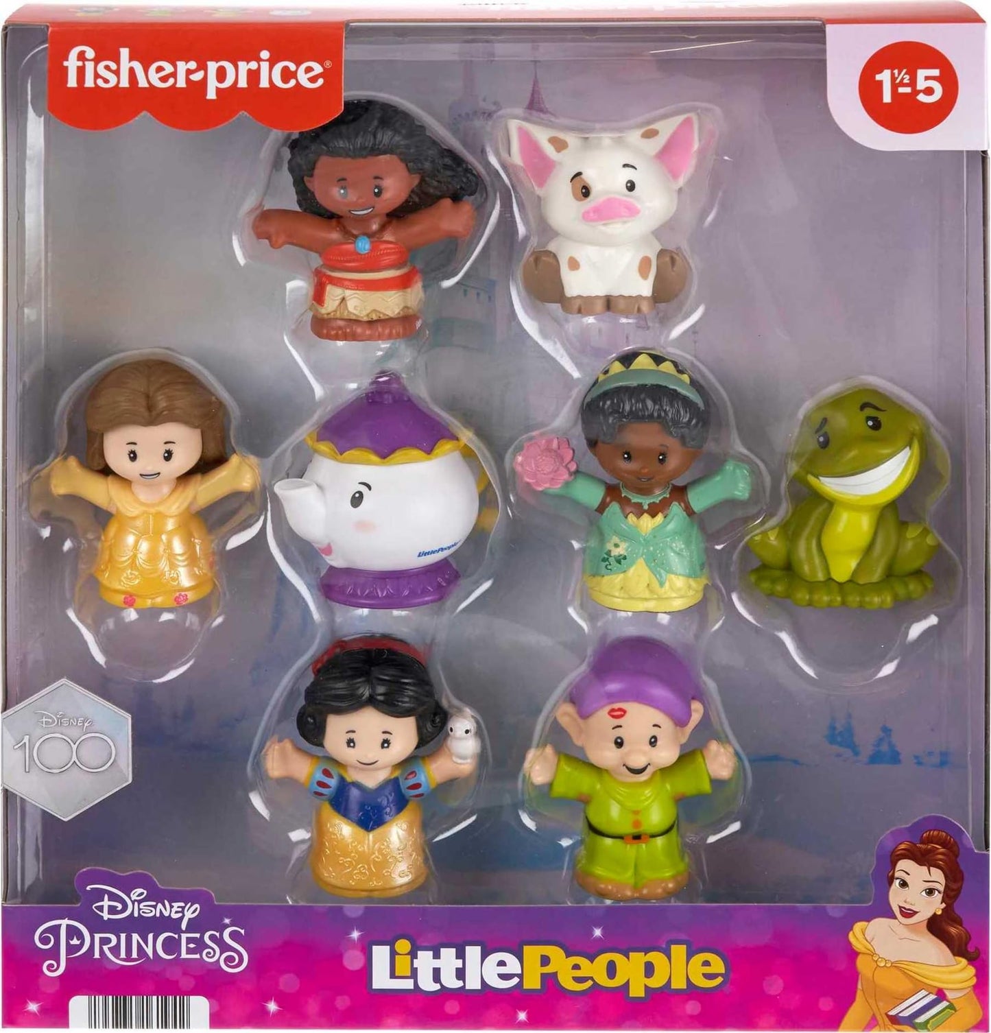 Fisher-Price Little People Disney Princess Story Duos – 8-Piece Toddler Figure Set for Pretend Play, Kids Ages 18M+