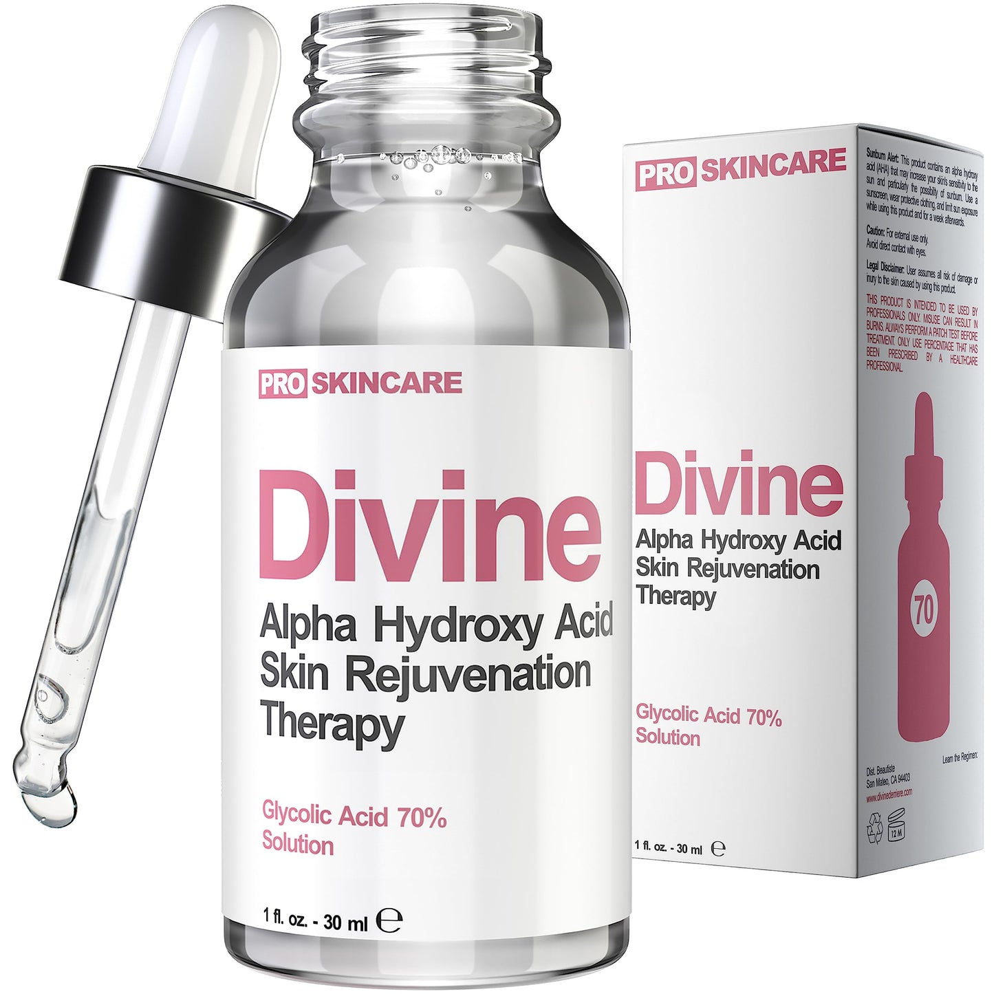 Glycolic Acid 70% Professional Peel – At-Home Alpha Hydroxy Face Peel for Acne Scars, Wrinkles, Fine Lines & Collagen Boost, Liquid Exfoliant