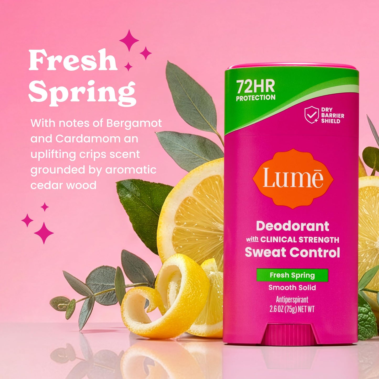 Lume Deodorant Plus Sweat Control - Smooth Solid Stick - Maximum Strength Antiperspirant - 72 Hour Odor And Sweat Control - Baking Soda Free, Skin Beauty and Personal Care Lume