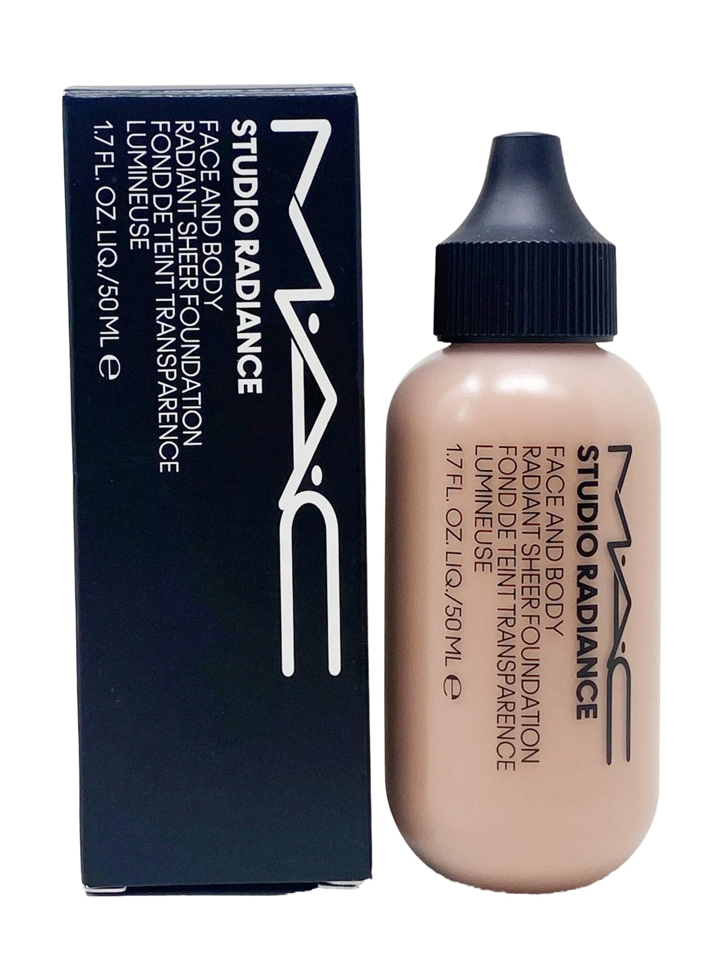 M.A.C Studio Radiance Face and Body Radiant Sheer Foundation - W4 (Rosy beige with rosy undertone for medium skin) 1.7 Fl Oz / 50 mL