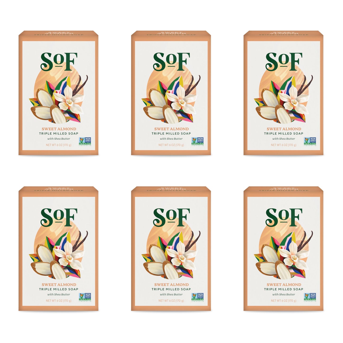South Of France SoF Triple Milled Bar Soap - With Coconut Oil & Organic Shea Butter- Vegan & Non GMO- Free From Phthalates, Sulfates & Parabens- Sweet
