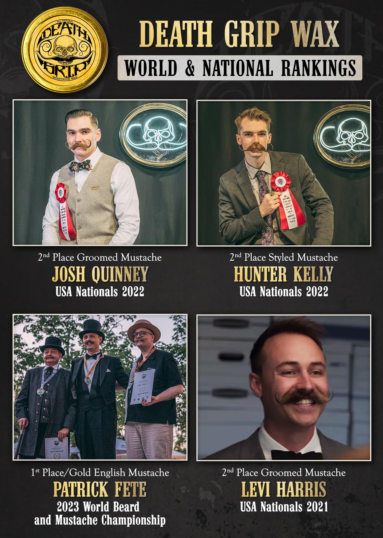 THE VINTAGE GROOMING CO. Mustache Wax Death Grip Extra Strong Hold Moustache Wax