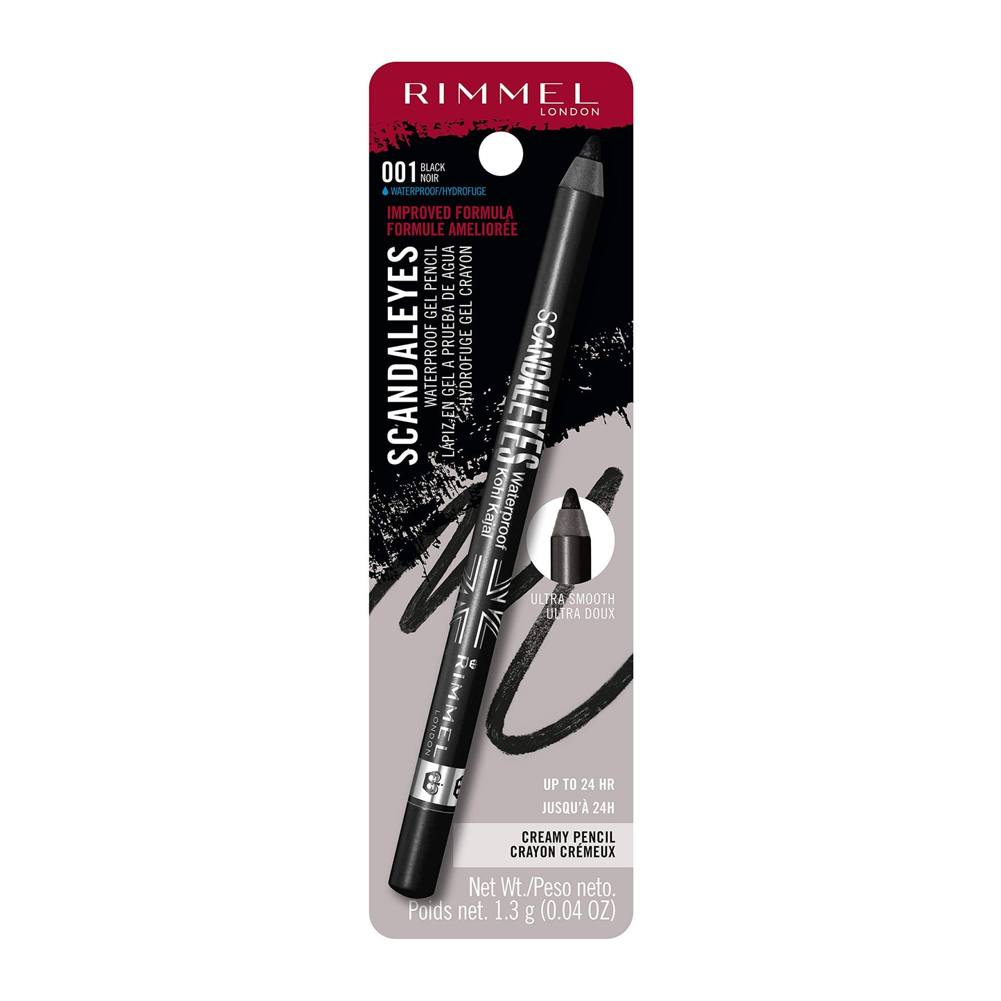 Rimmel London Scandaleyes Waterproof Gel Pencil Eyeliner, Long-Wearing, Ultra-Smooth, Smudge-Proof, 001, Black, 0.04oz Beauty and Personal Care Rimmel